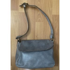 Vintage 1980s RONAY Grey Leather Shoulder Bag Purse